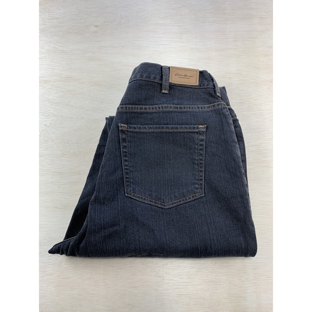 Eddie Bauer Womens High Rise 5 Pocket Black Denim Jeans Size 32x31‎ Relaxed